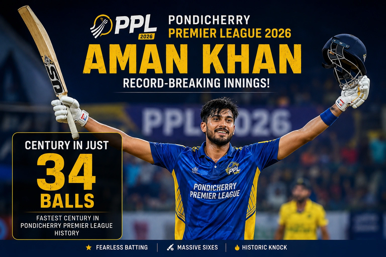 Aman Khan celebrating with teammates after taking a wicket