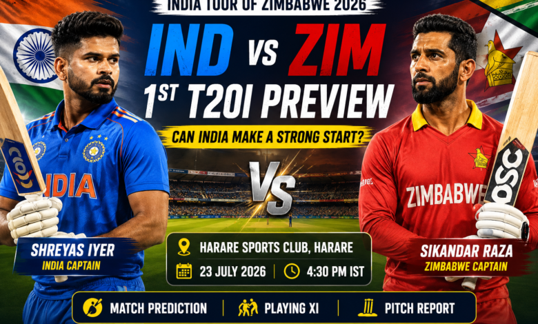 IND vs ZIM 1st T20I 2026 preview featuring Shreyas Iyer and Sikandar Raza at Harare Sports Club