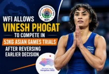 Vinesh Phogat during the official weigh-in before the Asian Games wrestling selection trials in New Delhi