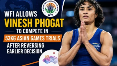 Vinesh Phogat during the official weigh-in before the Asian Games wrestling selection trials in New Delhi