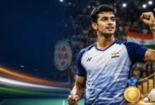 Chirag Shetty celebrating after winning an international badminton title
