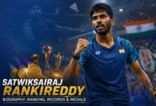 Satwiksairaj Rankireddy celebrating after winning a BWF men's doubles title