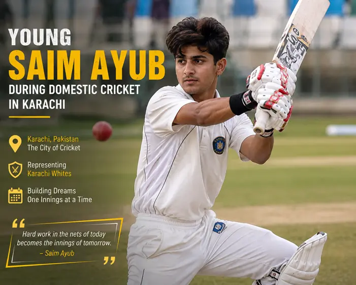 Young Saim Ayub during domestic cricket in Karachi